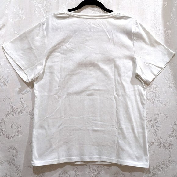Cotton White Ultimate Tee Shirt 2X Short Sleeve Crew Neck Casual Comfy Basics - Picture 3 of 3